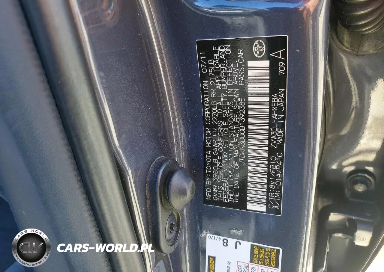 2011 Toyota Prius Three VIN:JTDKN3DU0B1392385 - 12