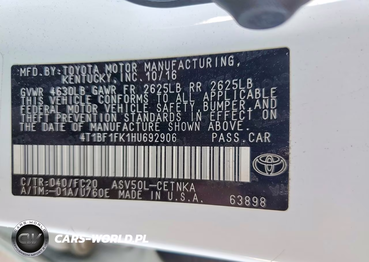 2017 Toyota Camry Le VIN:4T1BF1FK1HU692906 - 12