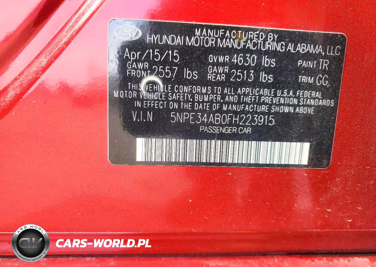 2015 Hyundai Sonata Sport 2.0T VIN:5NPE34AB0FH223915 - 12