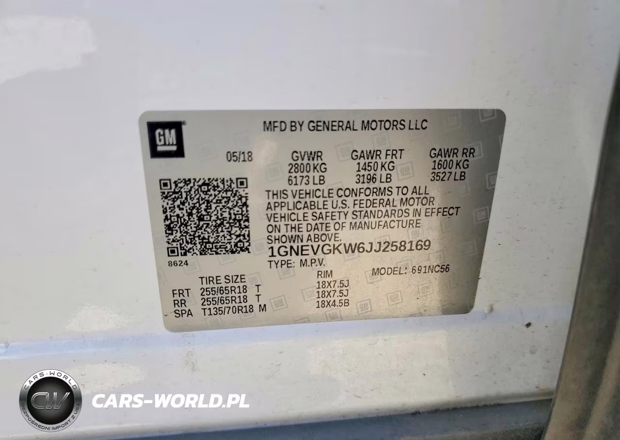 2018 Chevrolet Traverse Lt VIN:1GNEVGKW6JJ258169 - 13