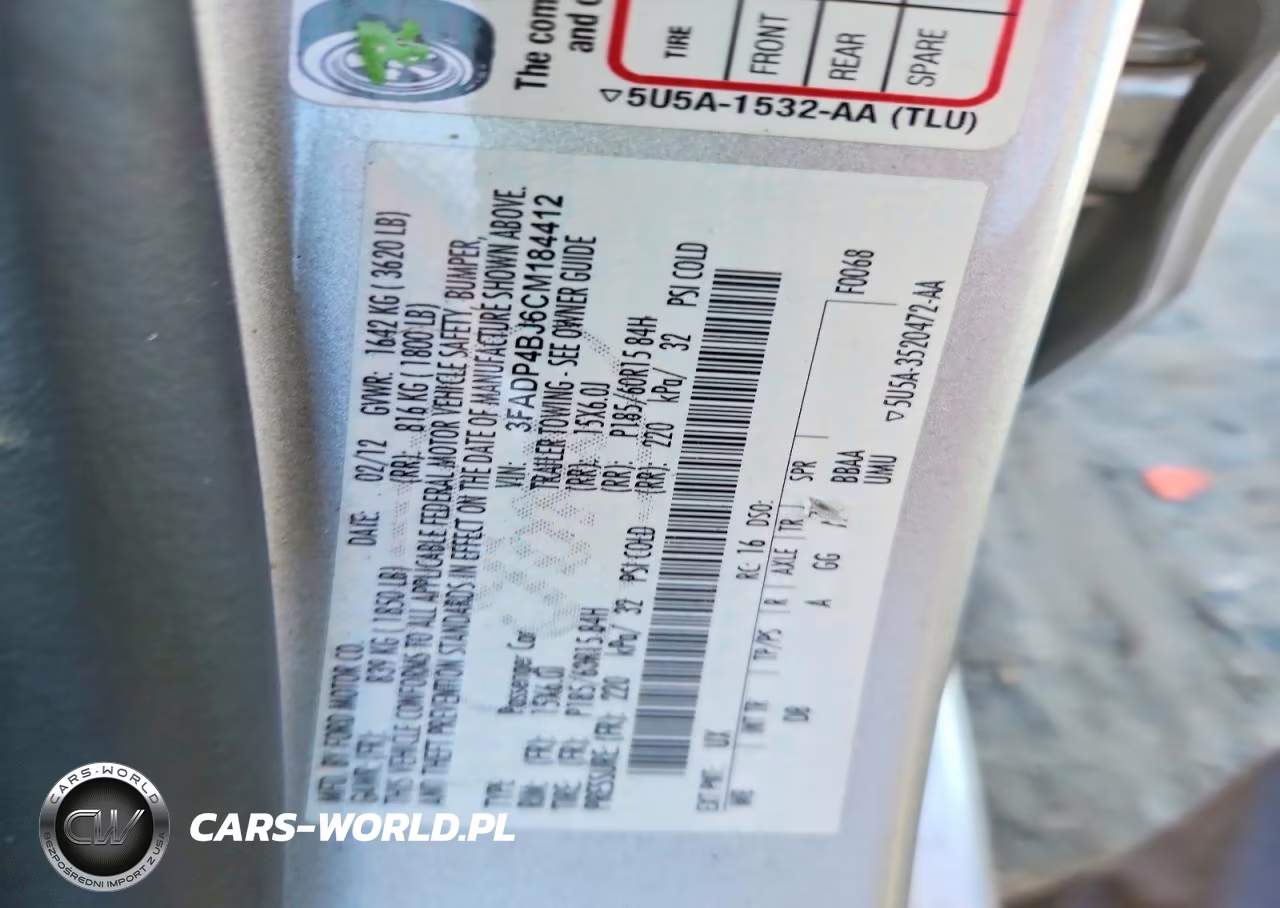 2012 Ford Fiesta Se VIN:3FADP4BJ6CM184412 - 12