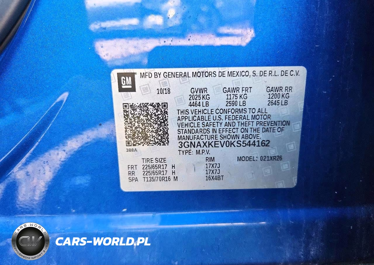 2019 Chevrolet Equinox Lt VIN:3GNAXKEV0KS544162 - 13