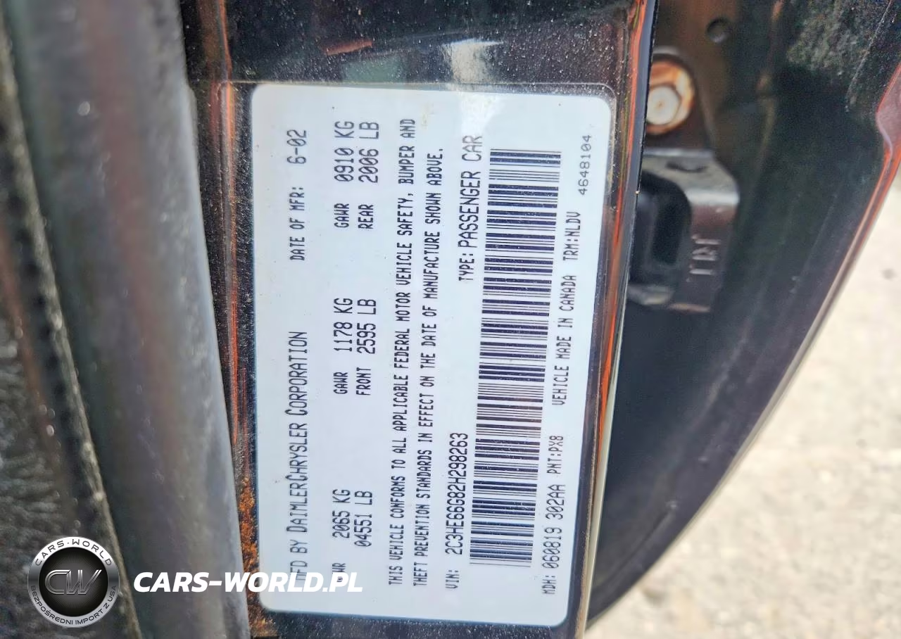 2002 Chrysler 300M VIN:2C3HE66G82H298263 - 12
