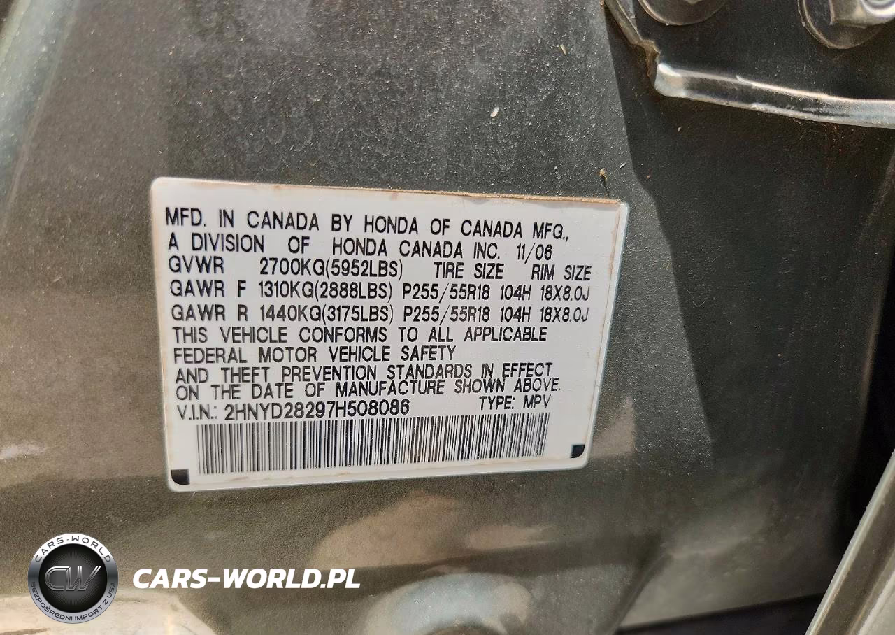 2007 Acura Mdx VIN:2HNYD28297H508086 - 13