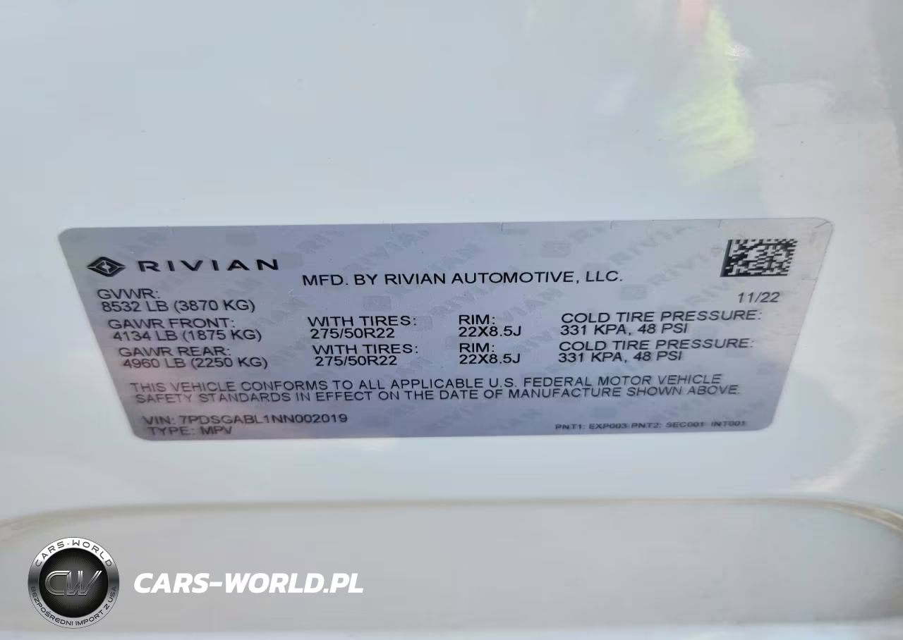 2022 Rivian R1S Launch Edition VIN:7PDSGABL1NN002019 - 14