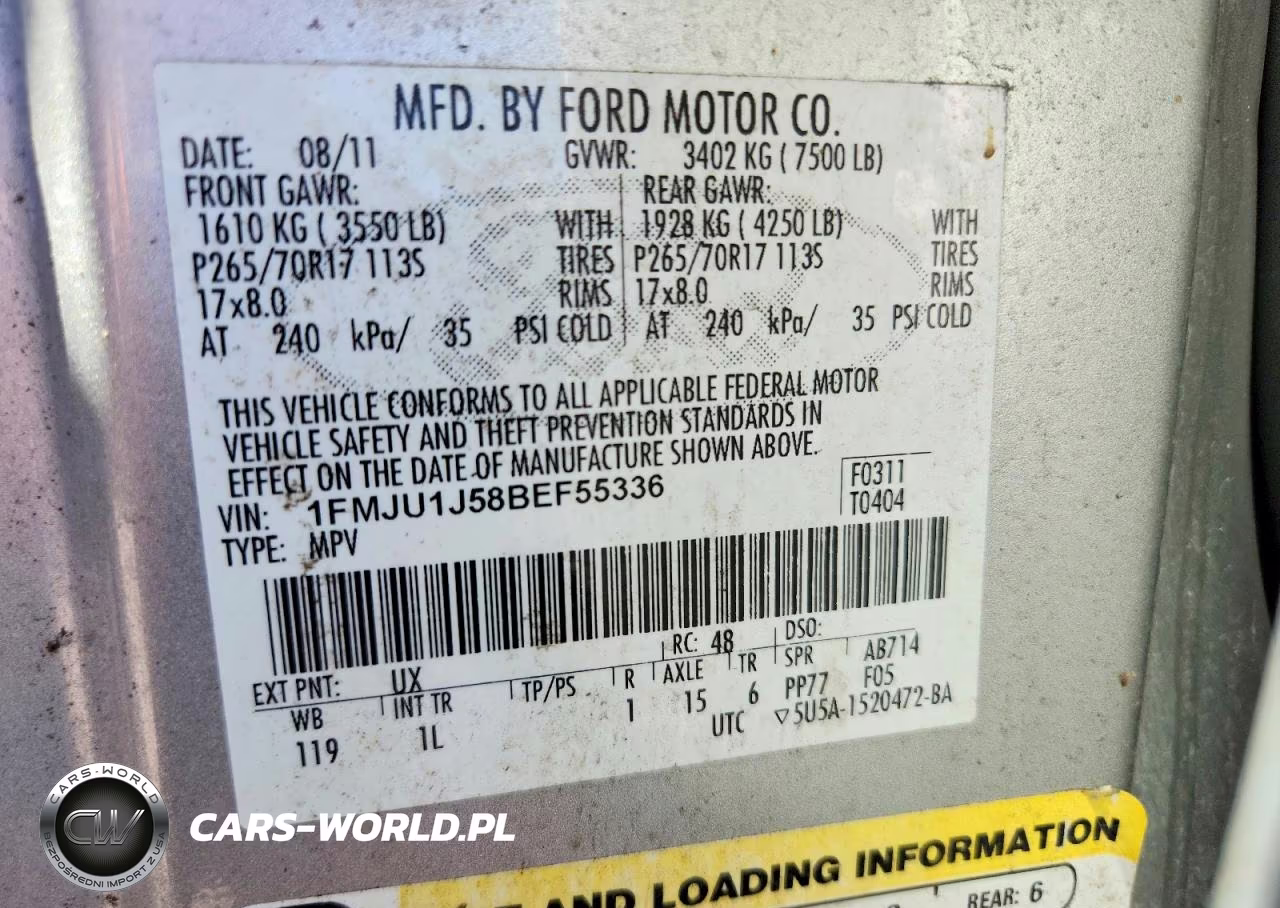2011 Ford Expedition Xlt VIN:1FMJU1J58BEF55336 - 13