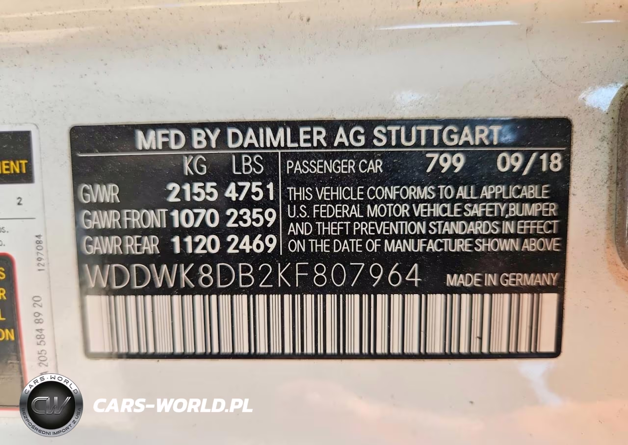 2019 Mercedes-Benz C 300 VIN:WDDWK8DB2KF807964 - 12