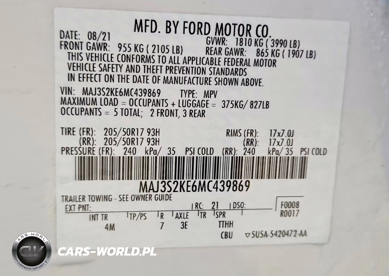 2021 Ford Ecosport Titanium VIN:MAJ3S2KE6MC439869 - 14