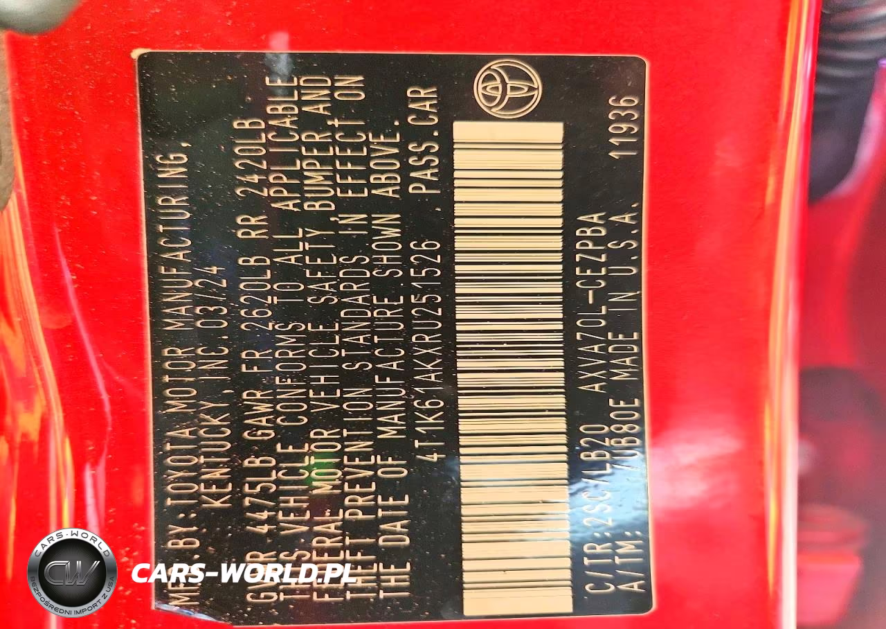 2024 Toyota Camry Xse VIN:4T1K61AKXRU251526 - 12