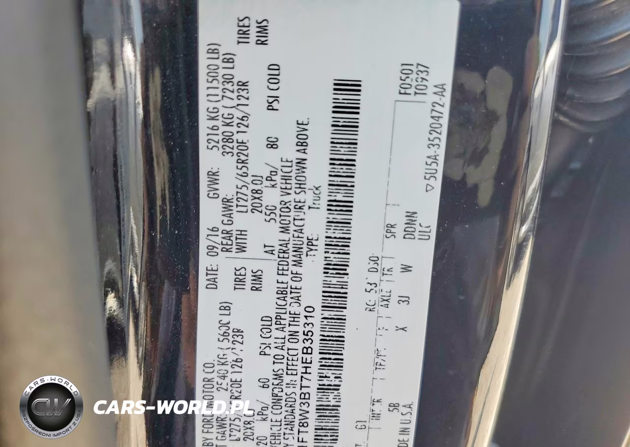 2017 Ford F350 Super Duty VIN:1FT8W3BT7HEB35310 - 13