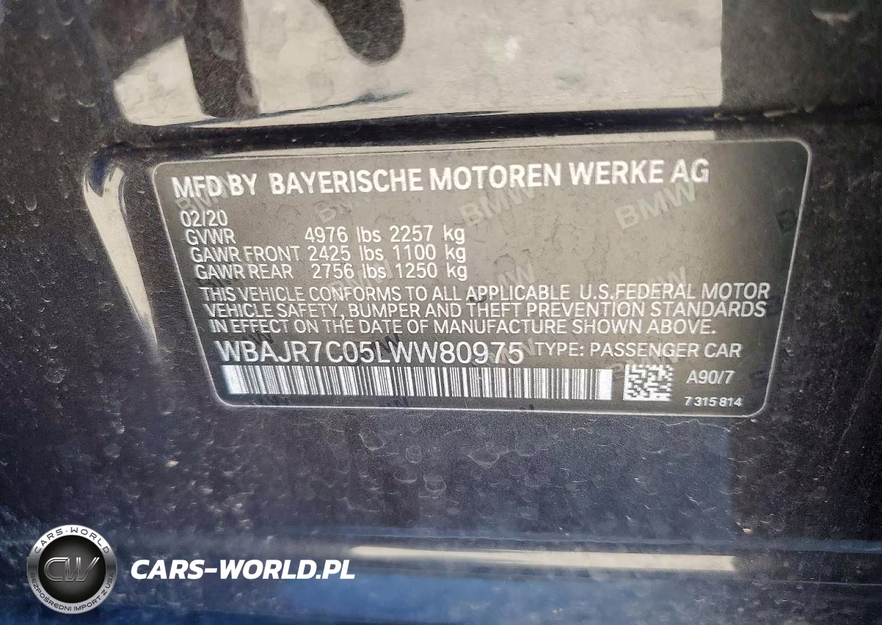 2020 BMW 530 Xi VIN:WBAJR7C05LWW80975 - 12