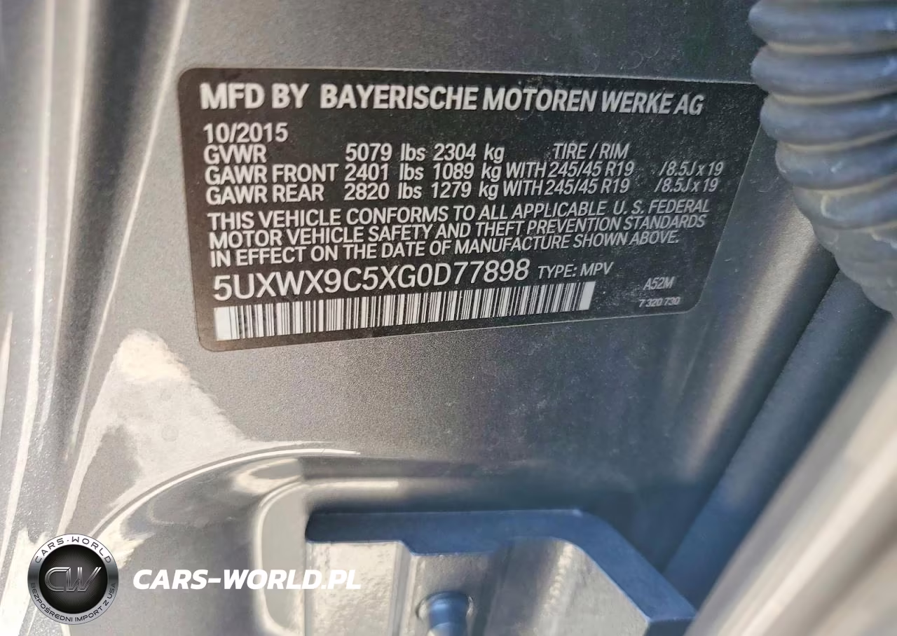 2016 BMW X3 xDrive28I VIN:5UXWX9C5XG0D77898 - 13