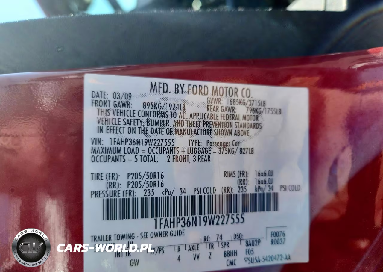 2009 Ford Focus Ses VIN:1FAHP36N19W227555 - 12