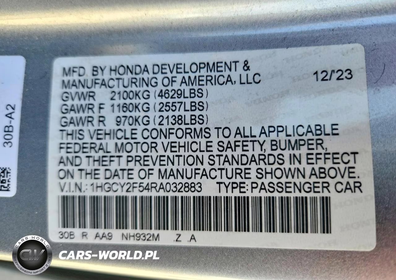 2024 Honda Accord Hybrid Sport VIN:1HGCY2F54RA032883 - 12