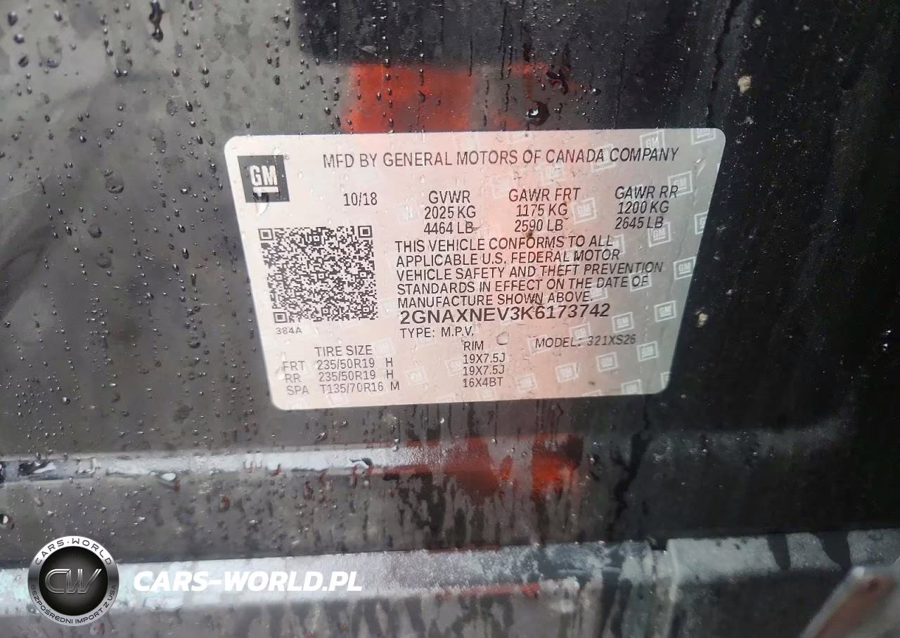 2019 Chevrolet Equinox Premier VIN:2GNAXNEV3K6173742 - 13