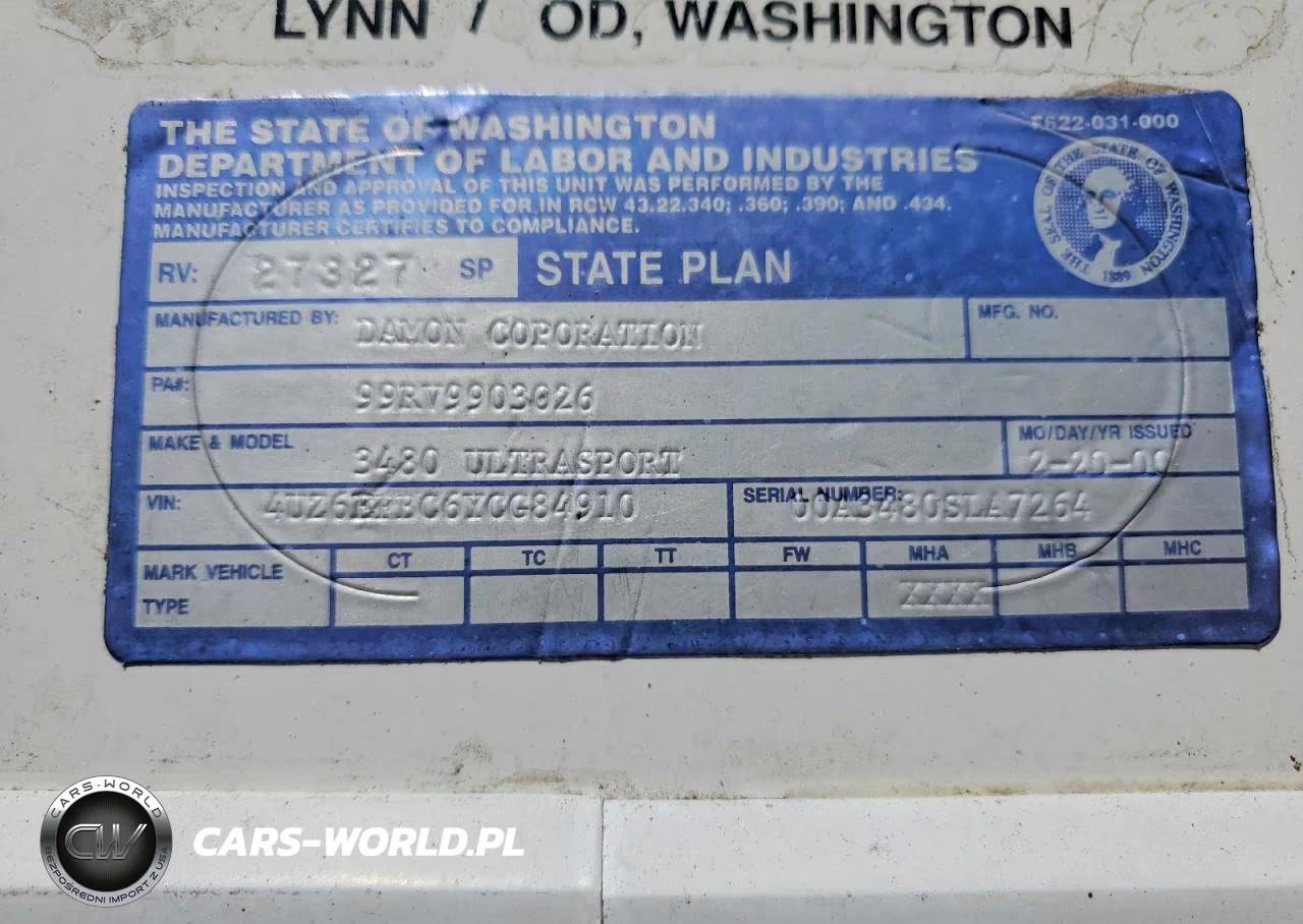 2000 Damon Ultrasport VIN:4UZ6EFBC6YCG84910 - 10