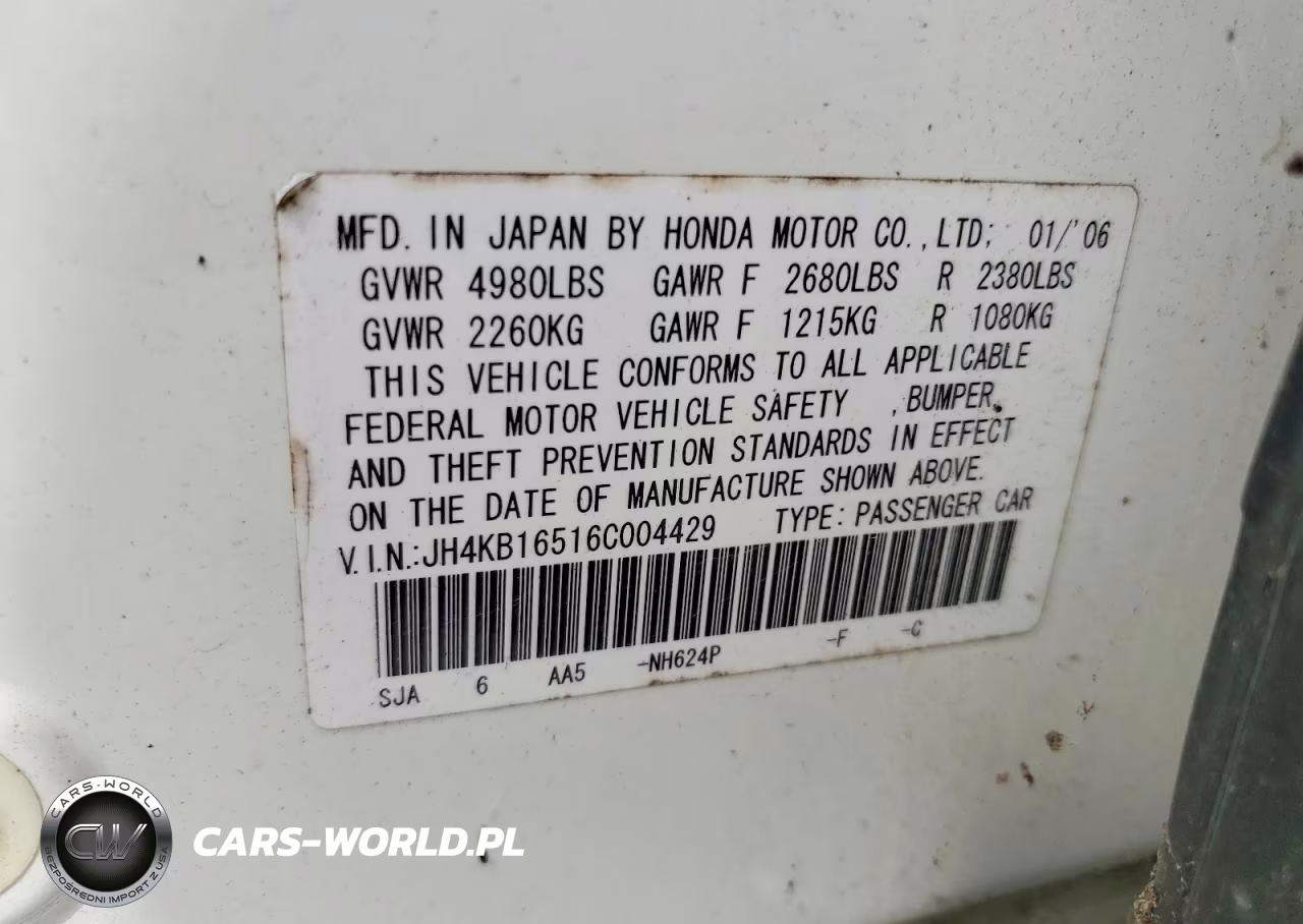 2006 Acura Rl VIN:JH4KB16516C004429 - 12