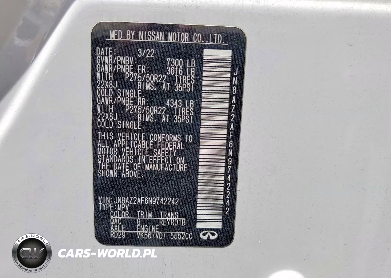 2022 Infiniti Qx80 Premium Select VIN:JN8AZ2AF6N9742242 - 13