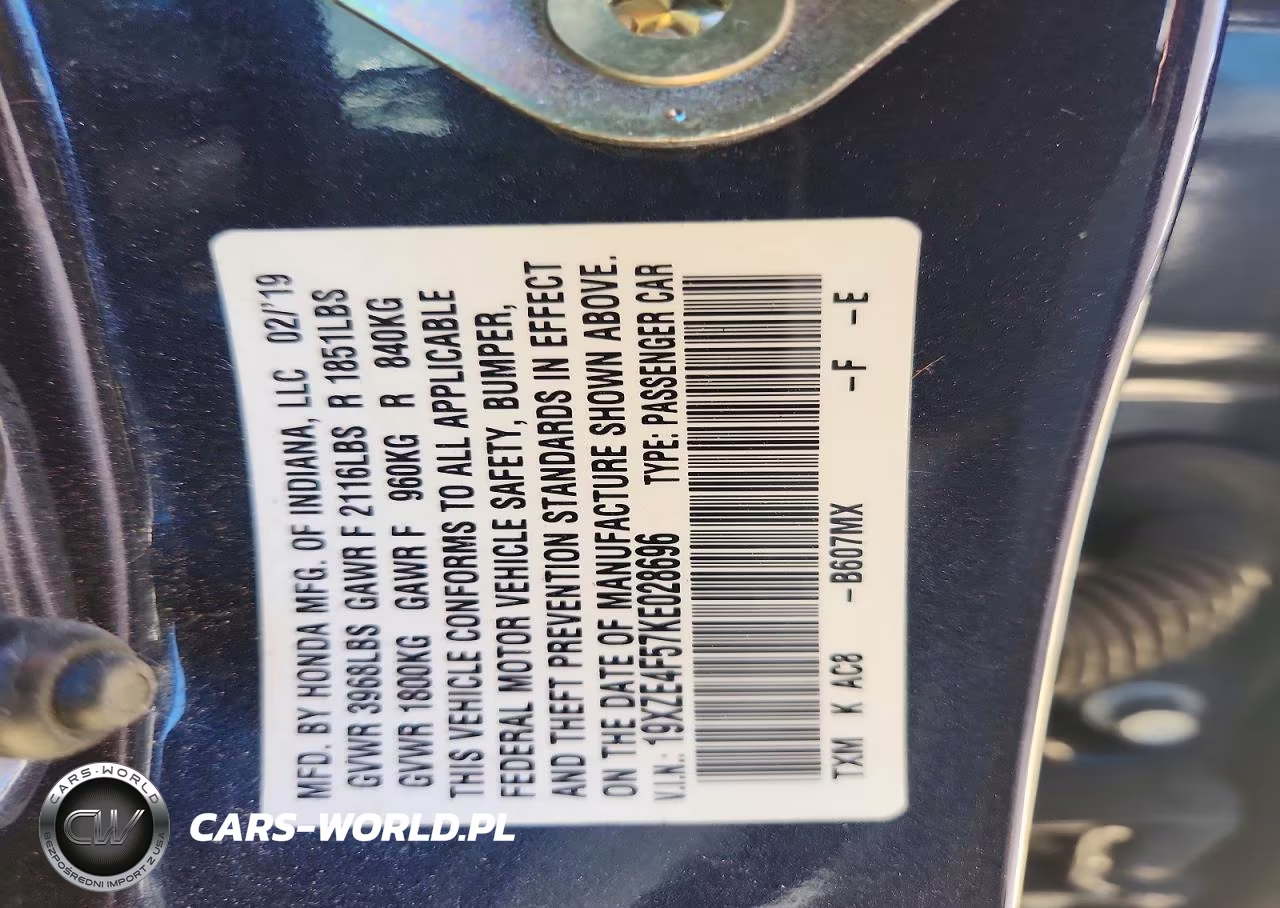 2019 Honda Insight Ex VIN:19XZE4F57KE028696 - 13
