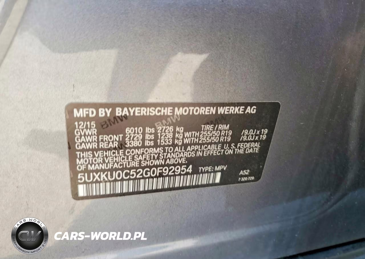 2016 BMW X6 Sdrive35I VIN:5UXKU0C52G0F92954 - 12