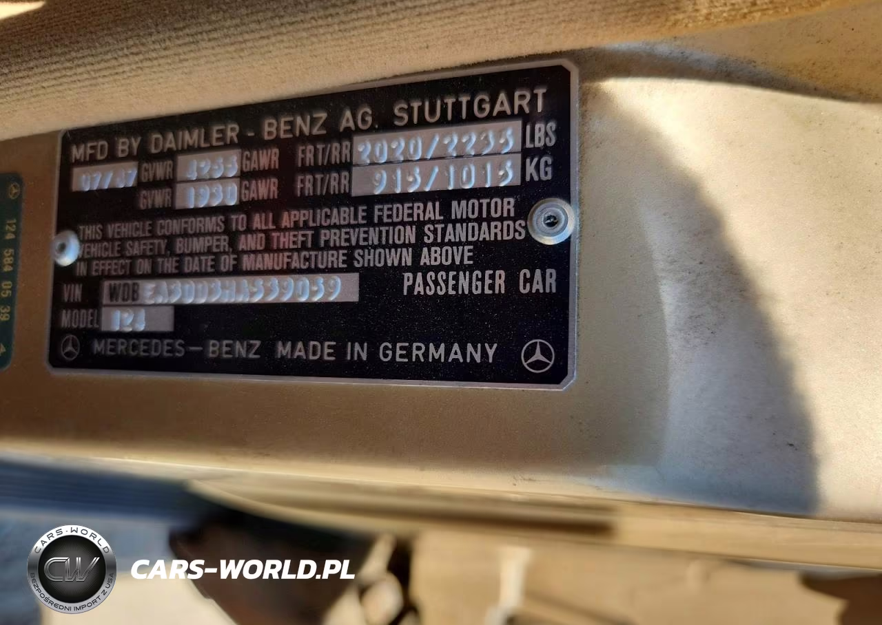 1987 Mercedes-Benz 300 E VIN:WDBEA30D3HA539059 - 12
