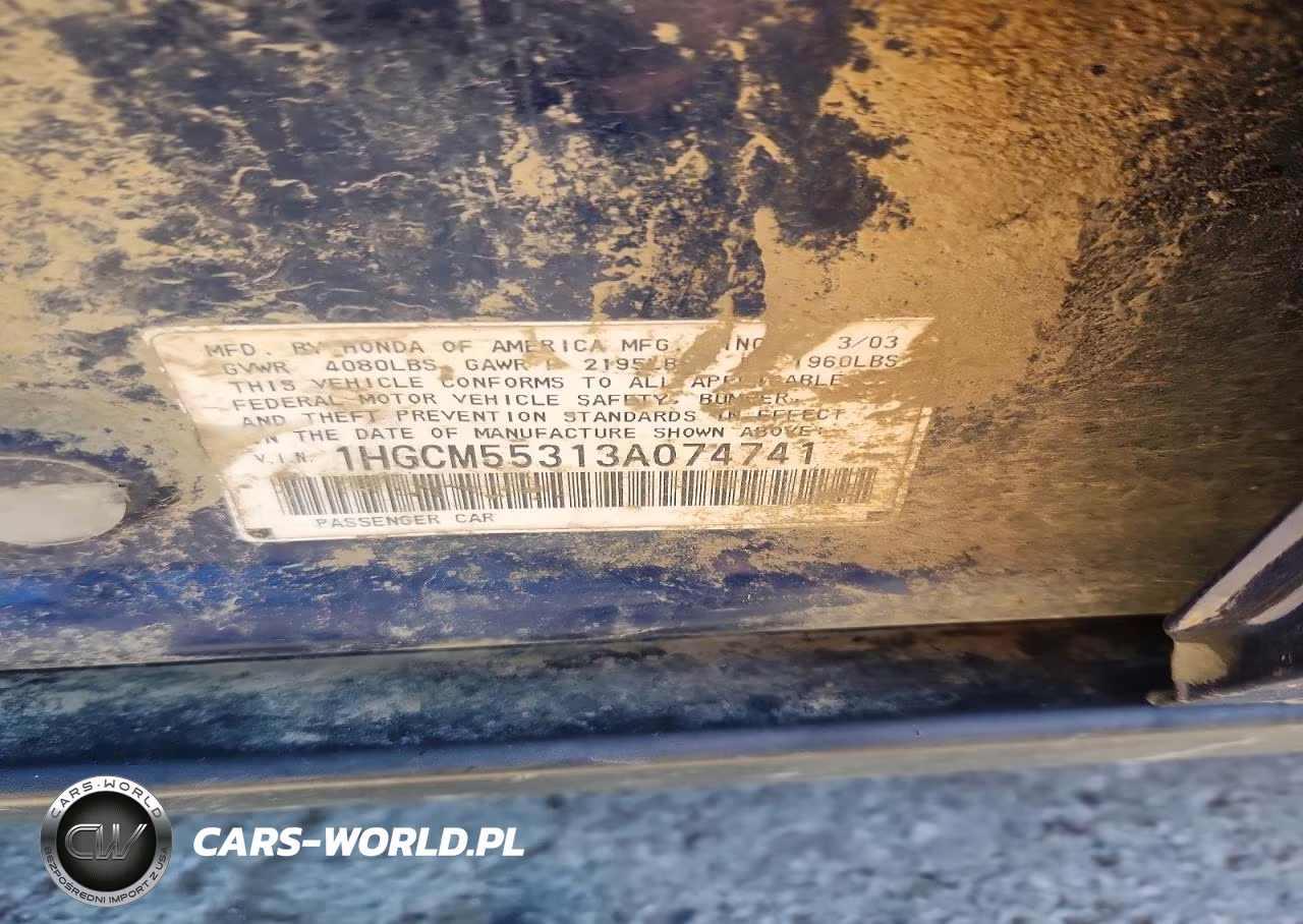 2003 Honda Accord Lx VIN:1HGCM55313A074741 - 12