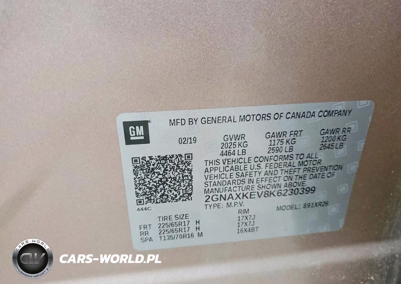 2019 Chevrolet Equinox Lt VIN:2GNAXKEV8K6230399 - 14