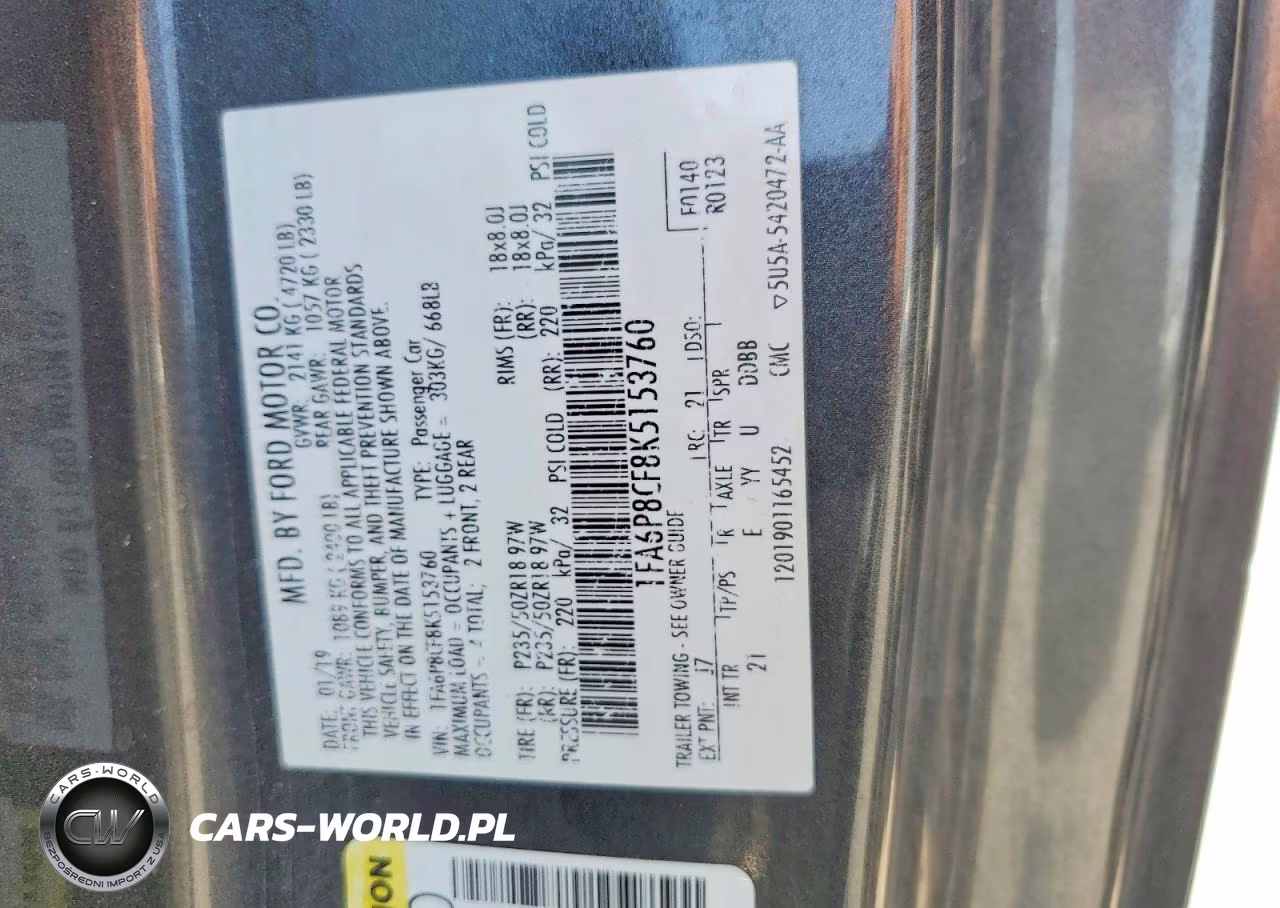 2019 Ford Mustang Gt VIN:1FA6P8CF8K5153760 - 12