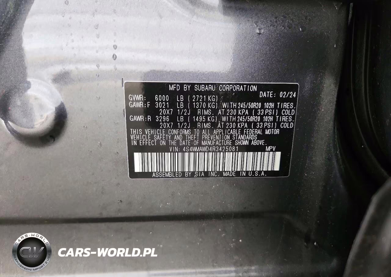 2024 Subaru Ascent Touring VIN:4S4WMAWD4R3425081 - 13