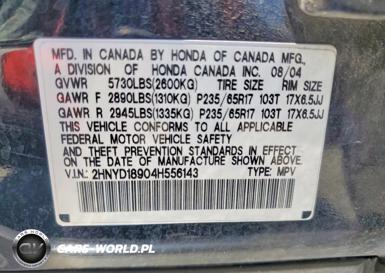2004 Acura Mdx Touring VIN:2HNYD18904H556143 - 13
