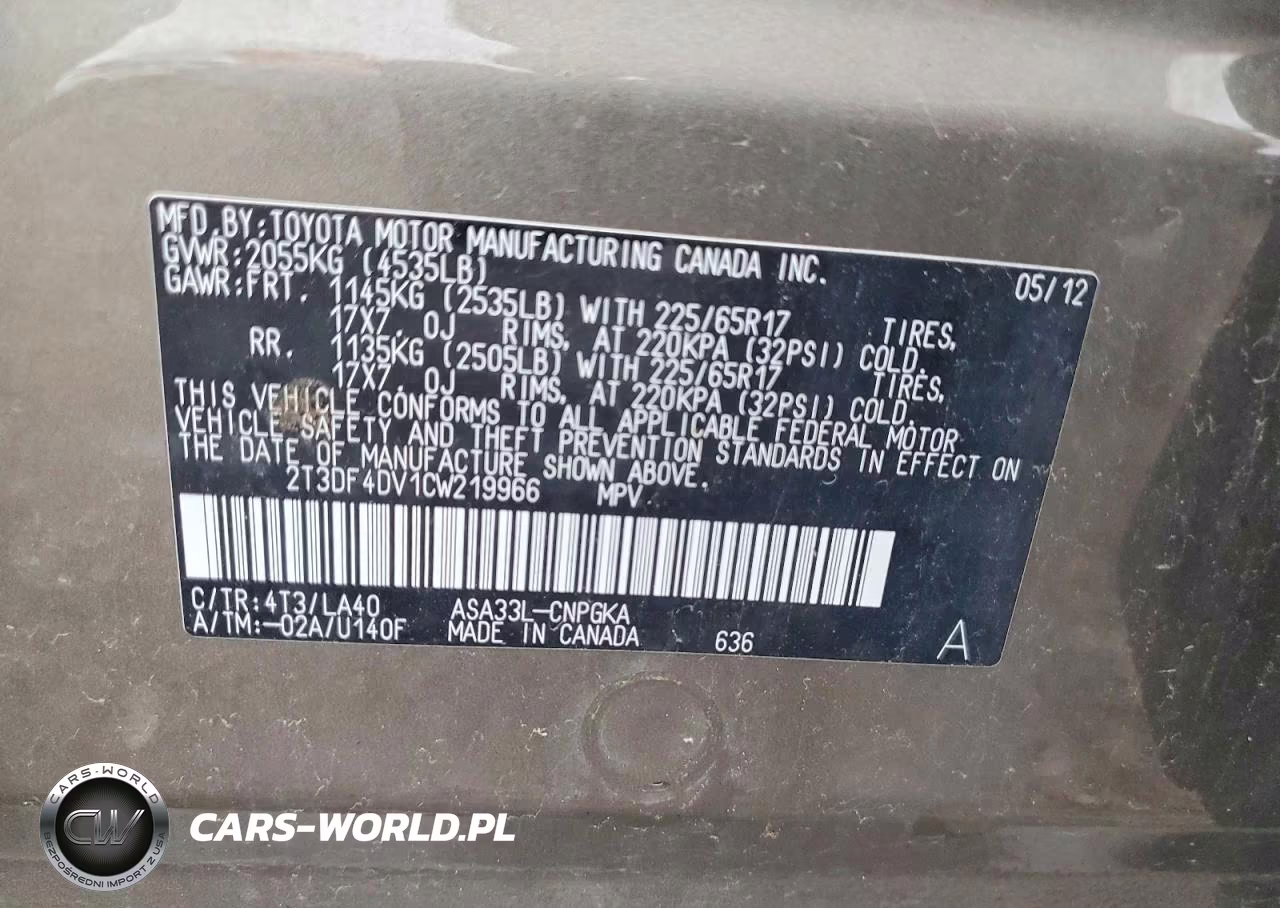 2012 Toyota Rav4 Limited VIN:2T3DF4DV1CW219966 - 13