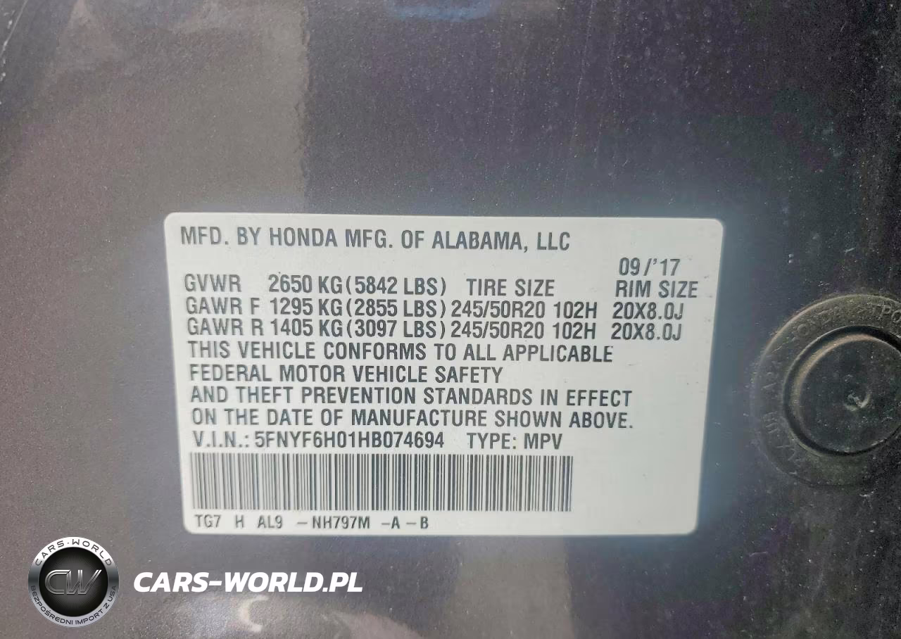 2017 Honda Pilot Elite VIN:5FNYF6H01HB074694 - 14