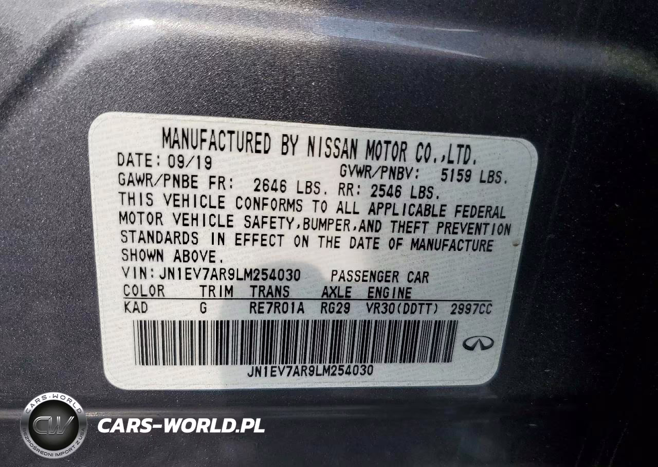 2020 Infiniti Q50 Pure VIN:JN1EV7AR9LM254030 - 12
