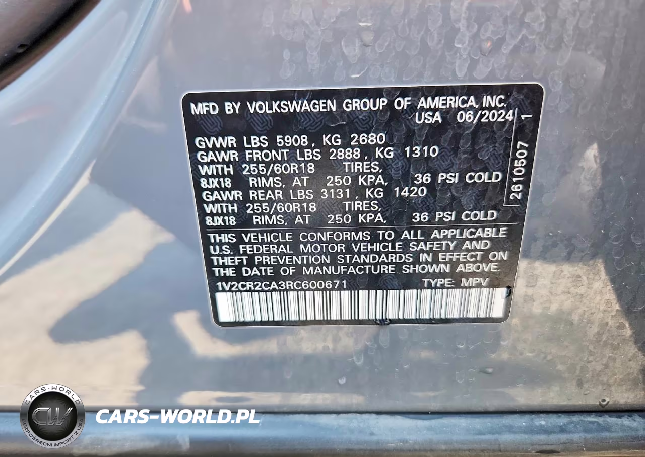 2024 Volkswagen Atlas Peak Edition Se VIN:1V2CR2CA3RC600671 - 13