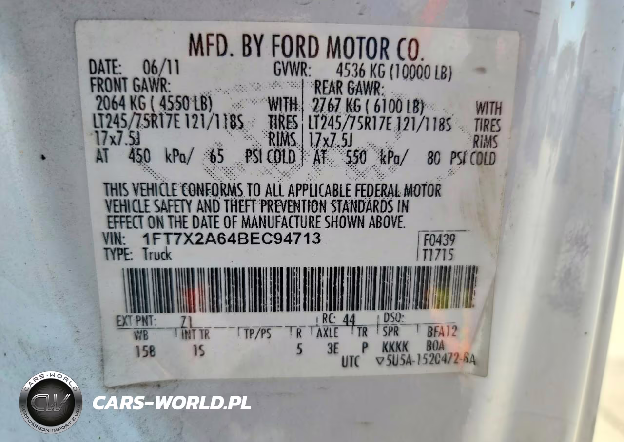2011 Ford F250 Super Duty VIN:1FT7X2A64BEC94713 - 12