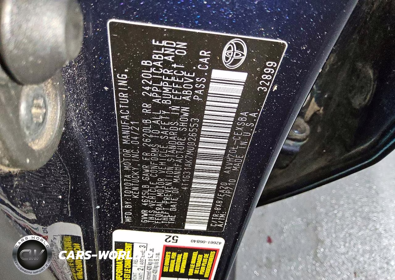 2021 Toyota Camry Se VIN:4T1G31AK7MU026553 - 12