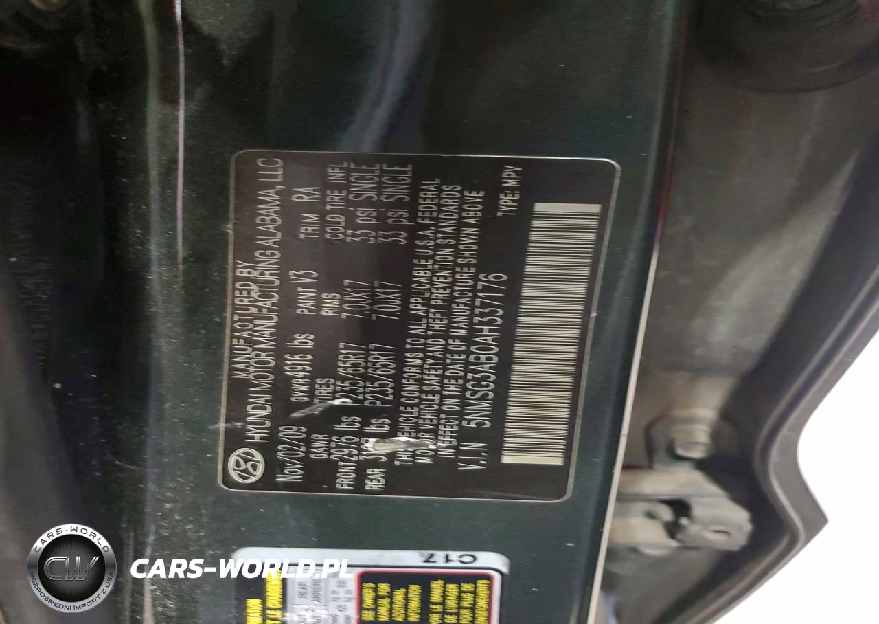 2010 Hyundai Santa Fe Gls VIN:5NMSG3AB0AH337176 - 12