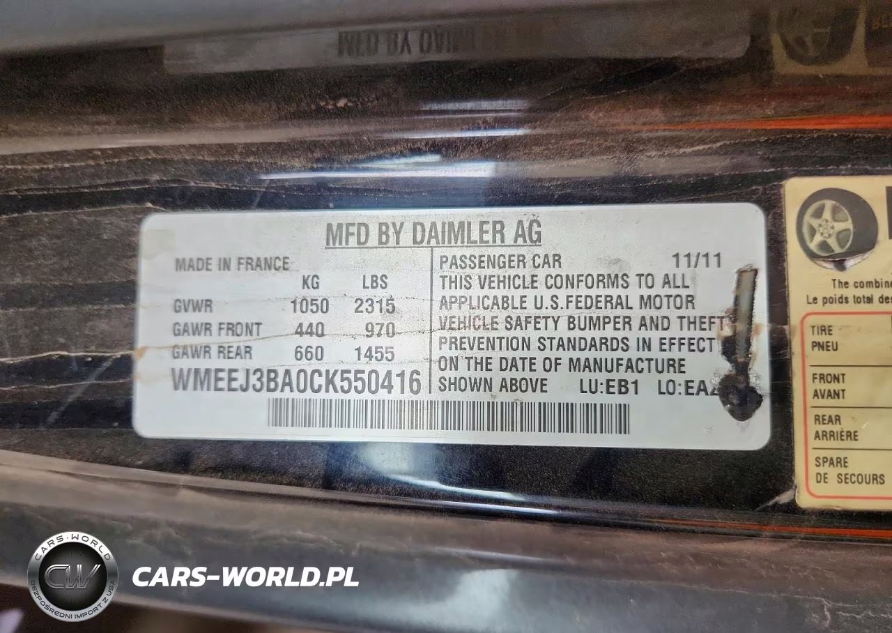 2012 Smart Fortwo Pure VIN:WMEEJ3BA0CK550416 - 12