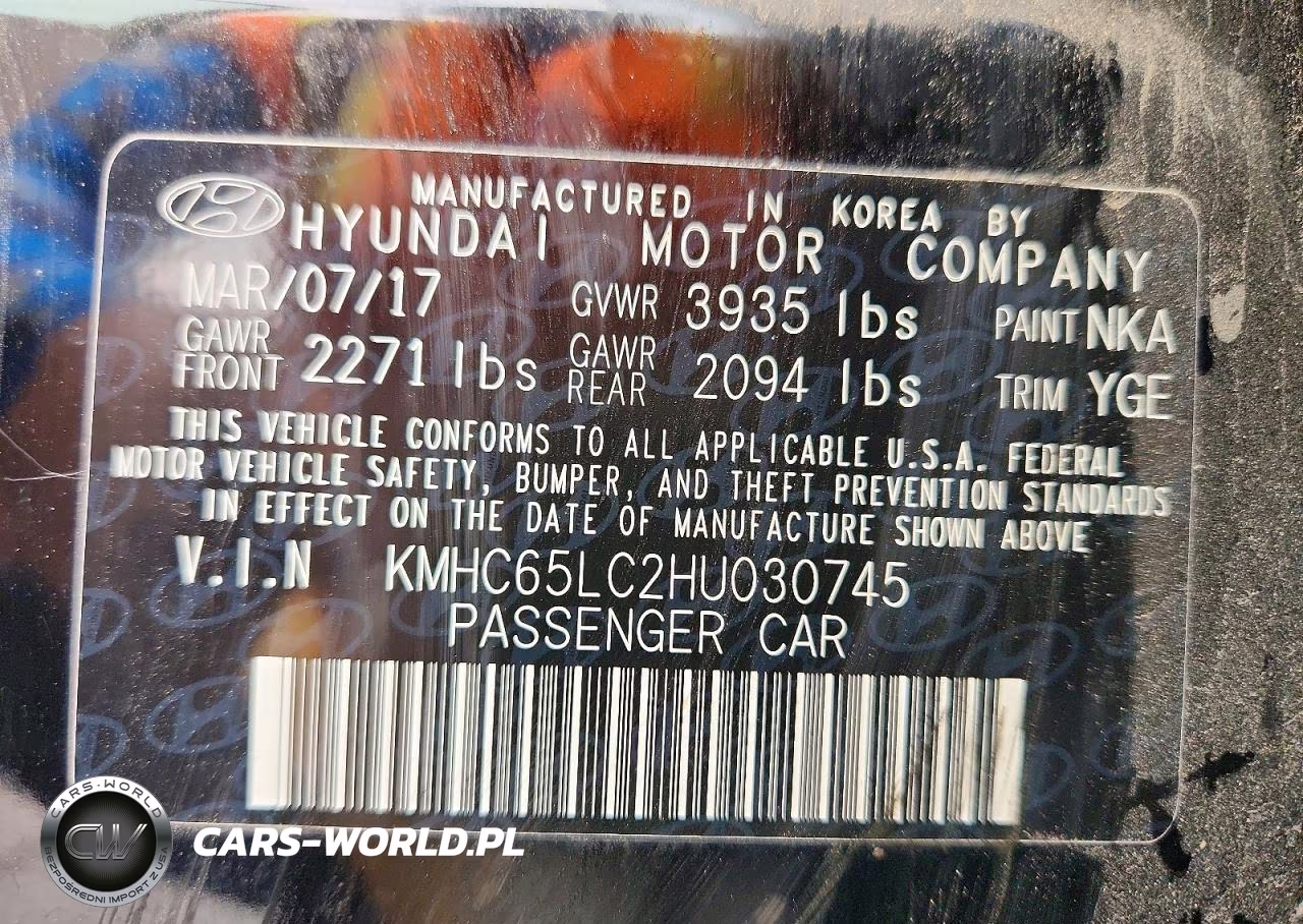 2017 Hyundai Ioniq Blue VIN:KMHC65LC2HU030745 - 12