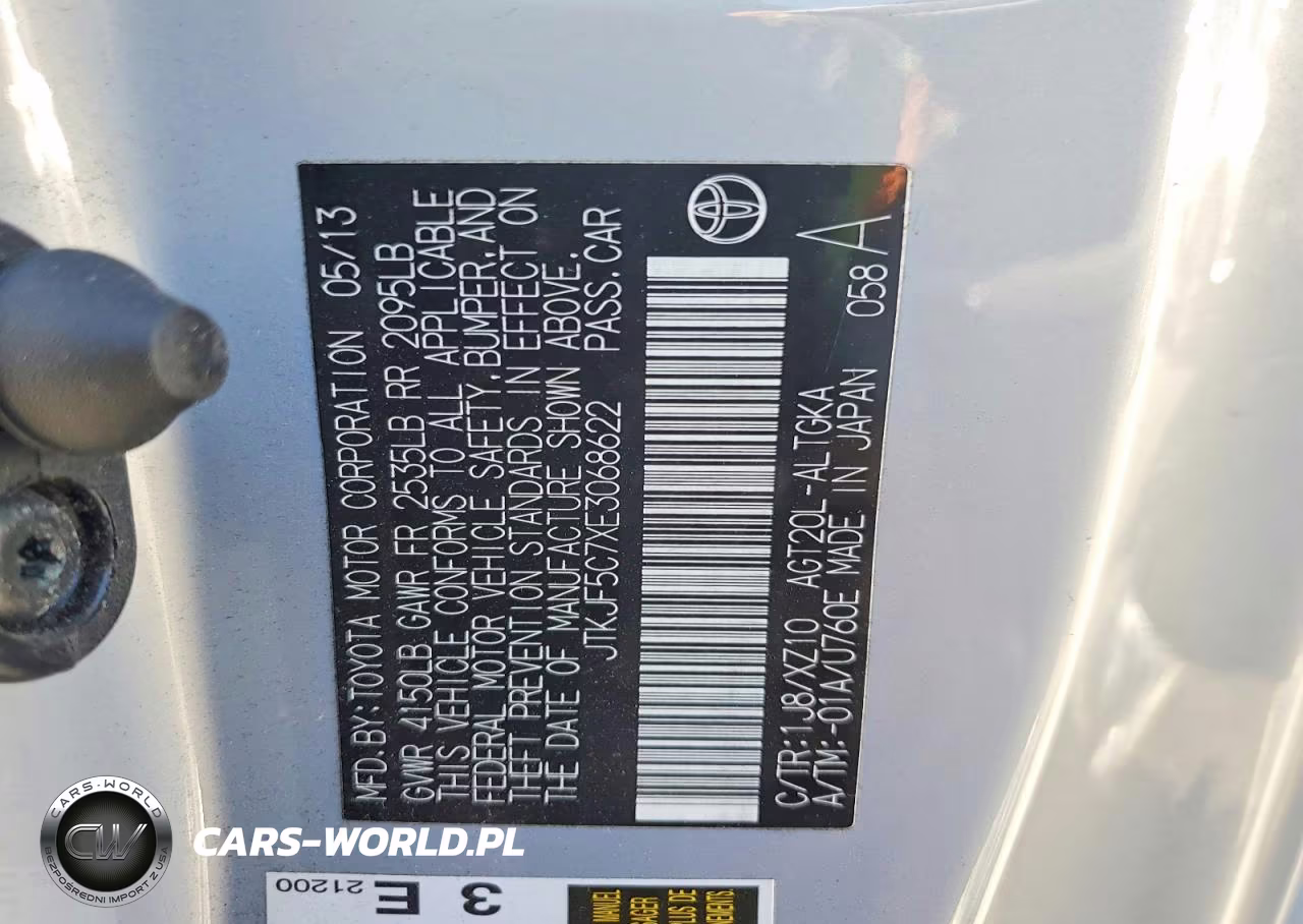 2014 Scion Tc 10 Series VIN:JTKJF5C7XE3068622 - 13