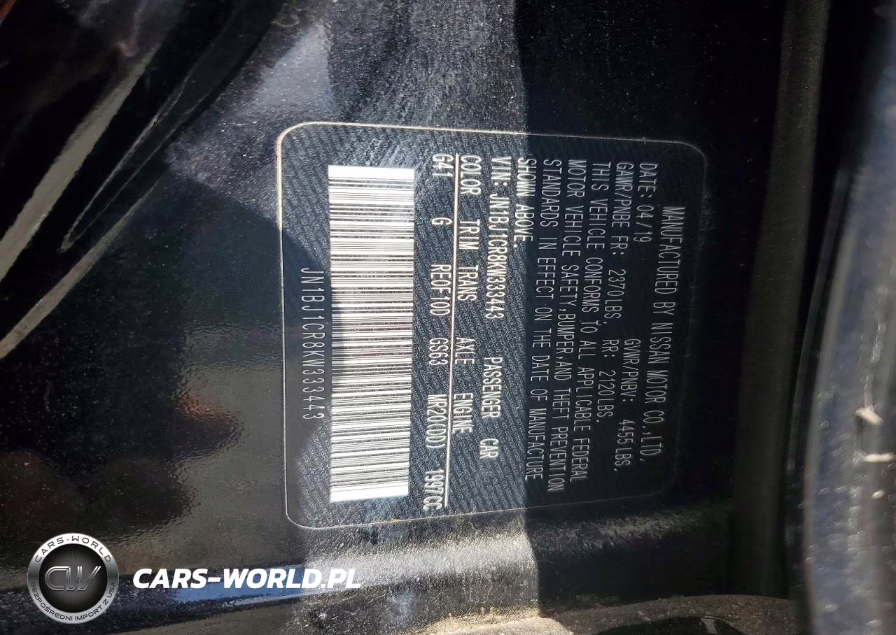 2019 Nissan Rogue Sport S VIN:JN1BJ1CR8KW333443 - 12