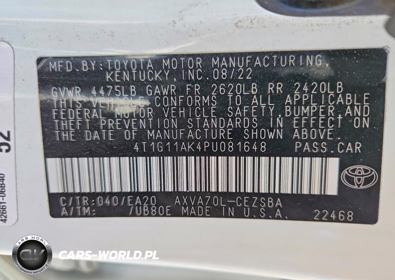 2023 Toyota Camry Se VIN:4T1G11AK4PU081648 - 12