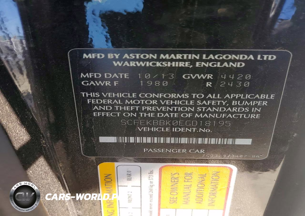 2014 Aston Martin V8 Vantage VIN:SCFEKBBK0EGD18195 - 12
