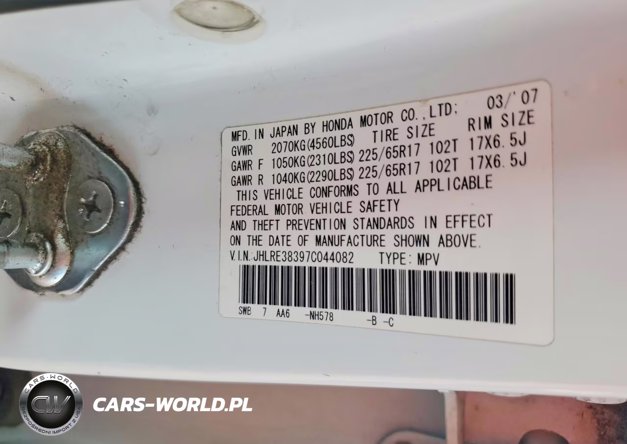2007 Honda Cr-V Lx VIN:JHLRE38397C044082 - 14