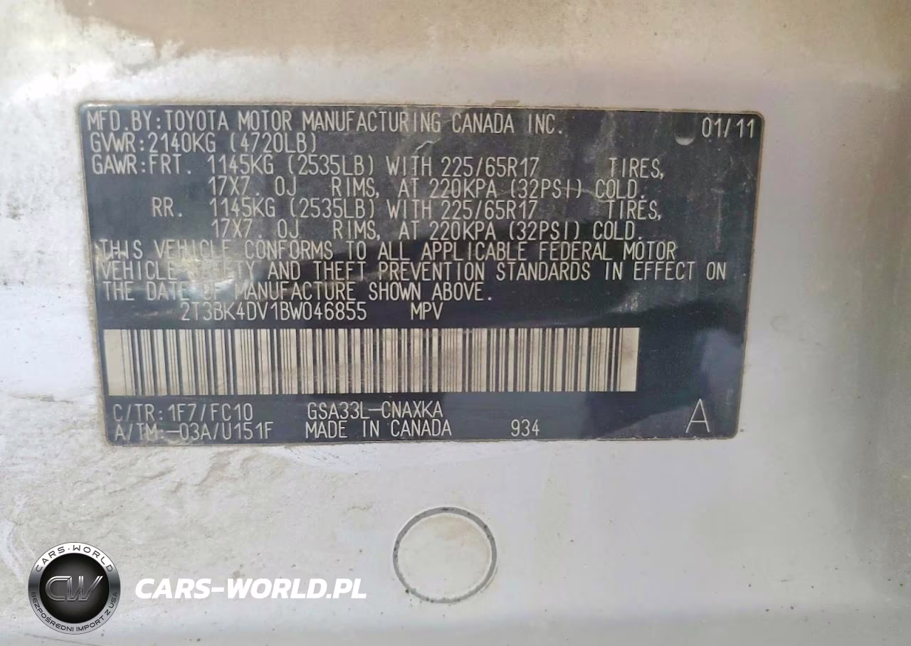2011 Toyota Rav4 Base VIN:2T3BK4DV1BW046855 - 13