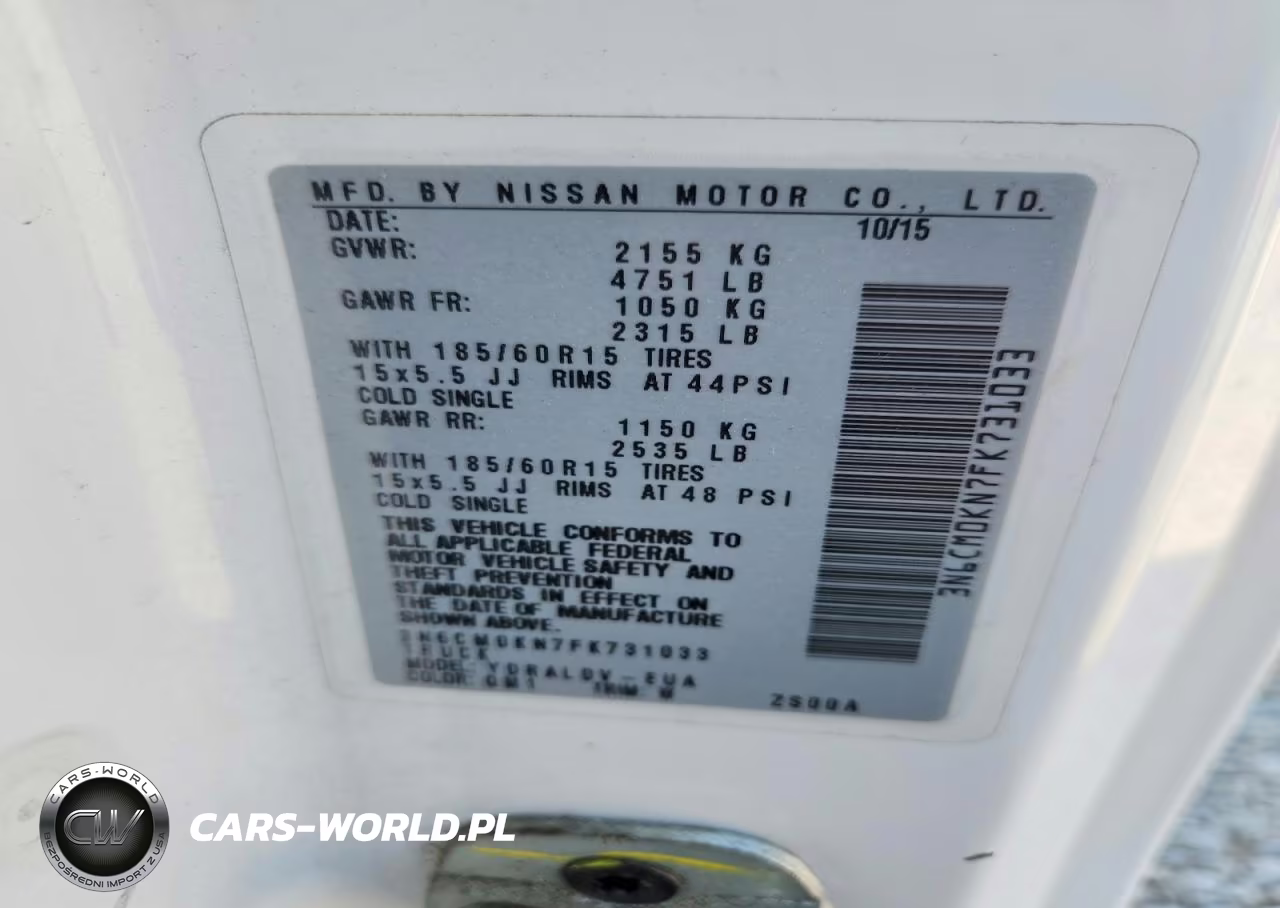 2015 Nissan Nv200 S VIN:3N6CM0KN7FK731033 - 12
