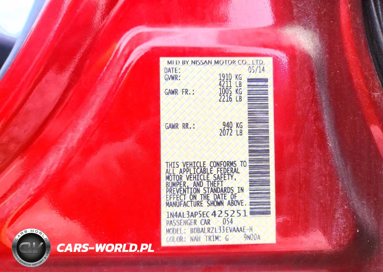 2014 Nissan Altima 2.5 S VIN:1N4AL3AP5EC425251 - 12