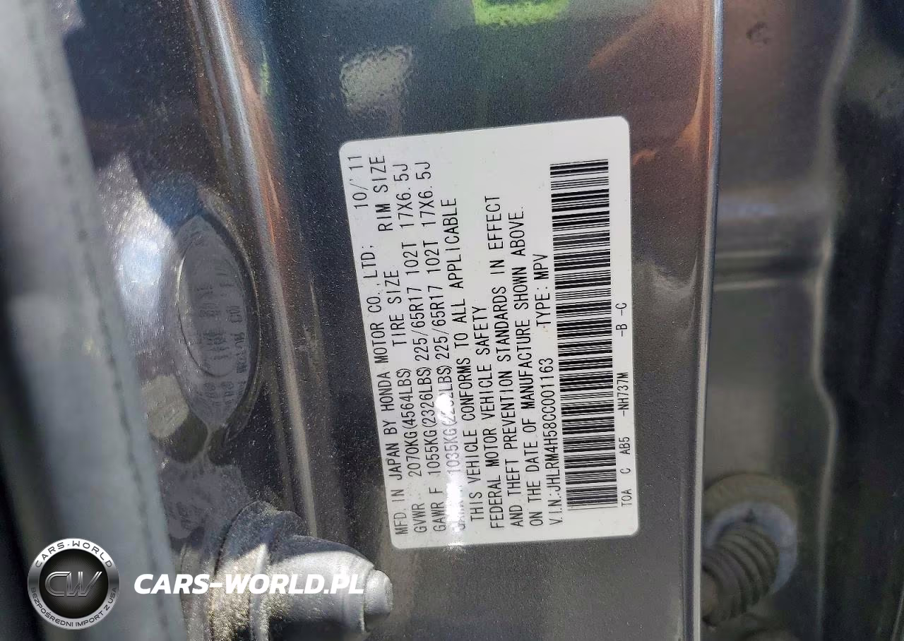 2012 Honda Cr-V Ex VIN:JHLRM4H58CC001163 - 13