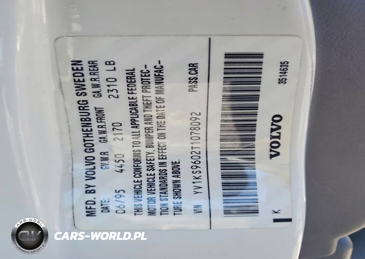 1996 Volvo 960 VIN:YV1KS9602T1078092 - 12