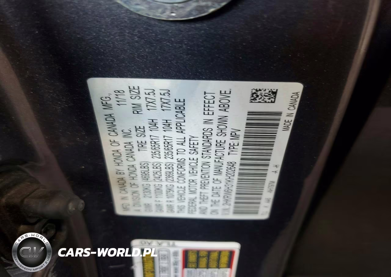 2019 Honda Cr-V Lx VIN:2HKRW6H31KH202648 - 12